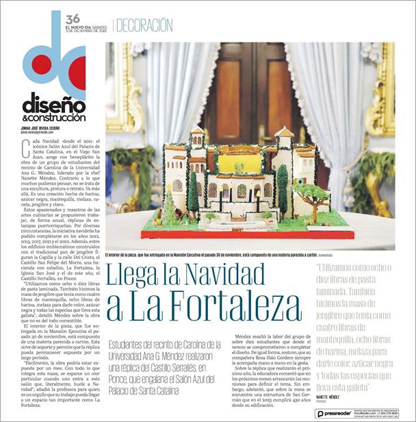 Nota publicada en el periódico El Nuevo Día