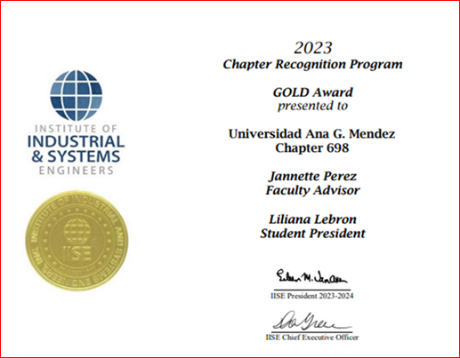 GOLD AWARD certificado