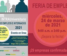 Afiche de la feria de empleos e internados 2021