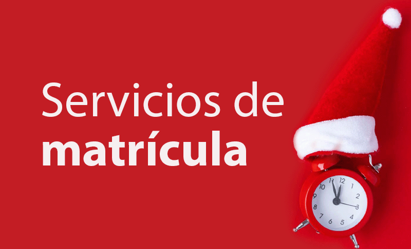 servicios de matrícula, reloj con sombrero de santa 